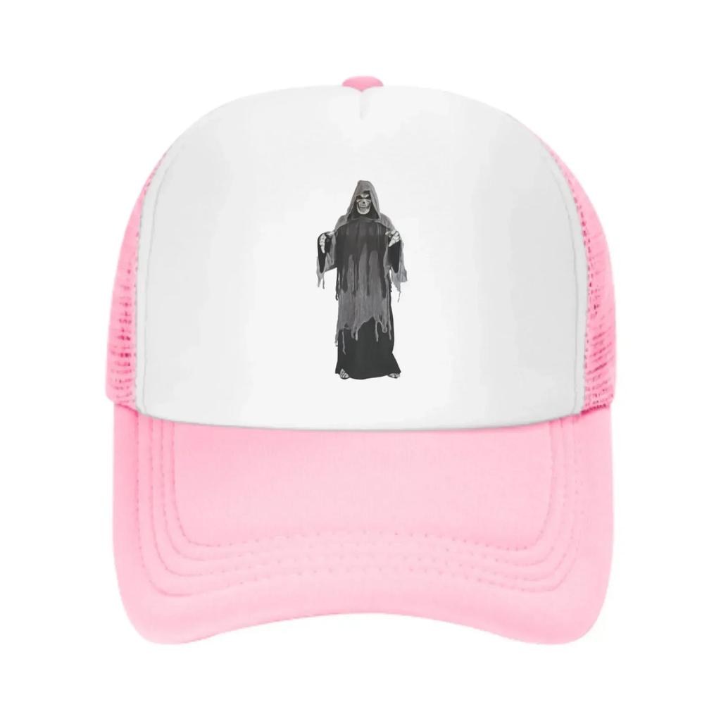 Halloween Skull Mesh Trucker Hats for Men Women Adjustable Casual Fashion Baseball Caps for Outdoor Activities