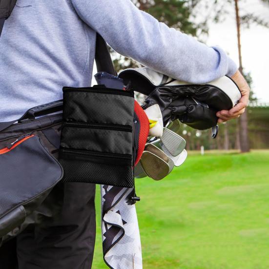 Golf Ball Bag with Waist Clip 3 Pockets Waterproof Nylon Golf Ball Tee Tools Accessories Organizer Pouch Holder Men Women Golf Enthusiasts Gift