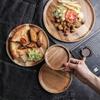 Wood Serving Plate Round Food-Grade Dish for Fruit Salad Snacks Sushi Dessert Cake Kitchen Dinner Plate Bread Steak Pizza Tray