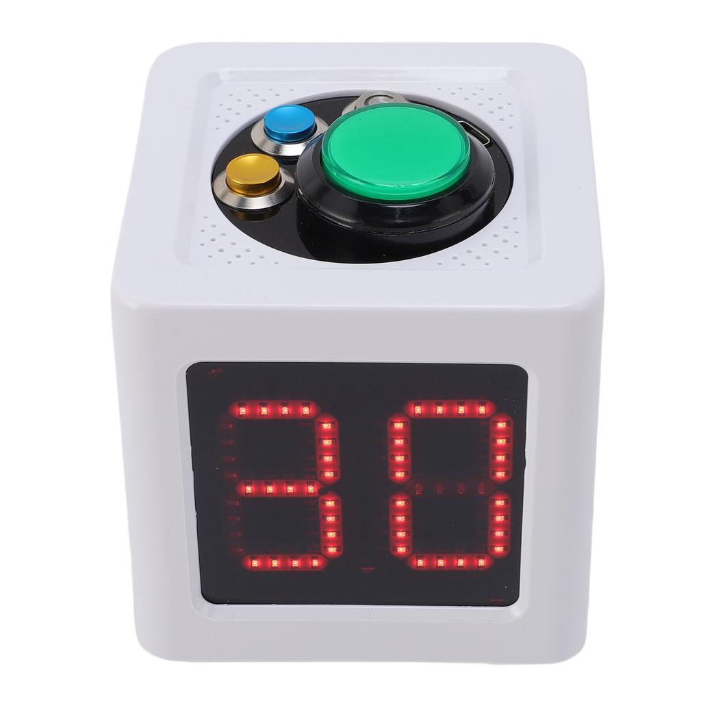 4 Sides Cube Timer Batteries Operated Accurate Seconds Countdown Timer for Chess Poker Race White