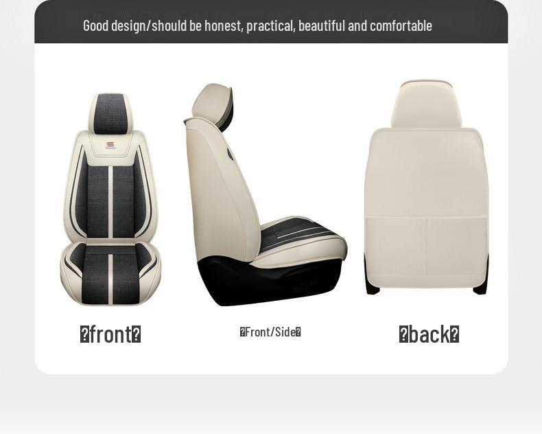 Linen Car Seat Cushion for Tiida, Qashqai, Sylphy, Teana, Sunny, Livina & Bluebird - Full Coverage