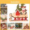 Exquisite Wooden Christmas Decoration Desktop Sign Featuring Reindeer Santa Claus And Snowman