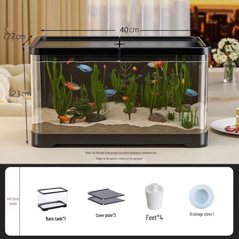 2025 Eco-Friendly Acrylic Fish & Turtle Tank with Drainage and Lid for Living Room