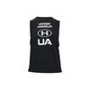 Under Armour HG Round Neck Printed Letter Sleeveless Vest Women Tops Black 1360835-001
