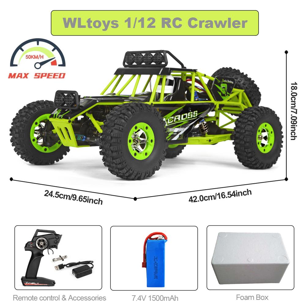 

WLtoys 1/12 RC Car 12428 50Km/h high speed 4WD Off-road Crawler RTR 2.4G Remote Control Electric Climbing Crawler Toys for Kids