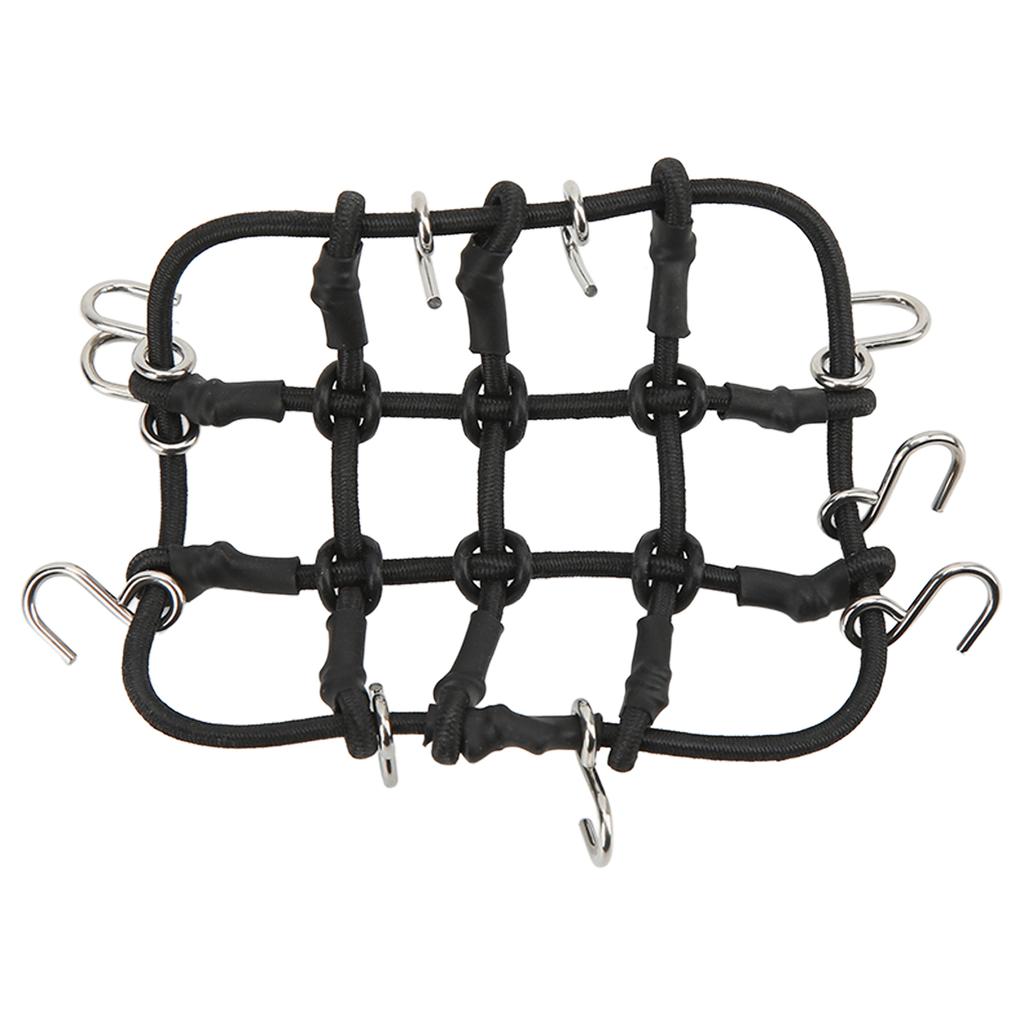RC Luggage Net Rack Net Simulation Stainless Steel Rubber RC Truck Car Roof Luggage Rack for Xiaomi Jimny RC Car Black