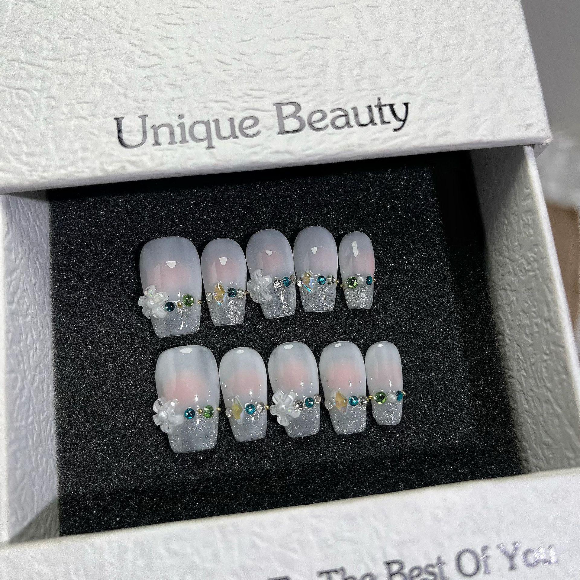 

Съемные гелевые патчи для ногтей Aurora Diamond в виде пятилепесткового цветка Large