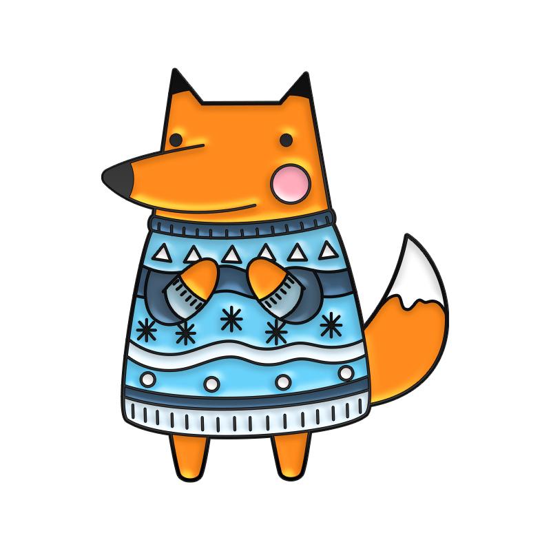 

Щасливої ​​зими Емальовані шпильки на замовлення Пташка Кішка Лисиця Черепаха Гуска Брошки Значки на лацканах Светр із тваринами Ювелірні вироби Подарунок для друзів