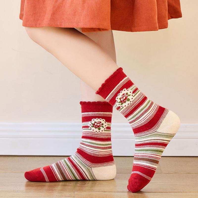 Children's Holiday Socks LITOON Kids Christmas Socks - 5 Pairs Cotton Holiday Socks For Children Lint Brush
