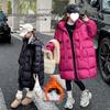 2025 Girls' Winter Fashion: Mid-Length White Duck Down Jacket, Thickened for Big Girls