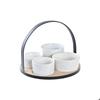Ensemble à apéritif - DKD HOME DECOR - Métal Bambou Grès - 5 pièces - 20 x 20 x 14 cm - Blanc/Noir