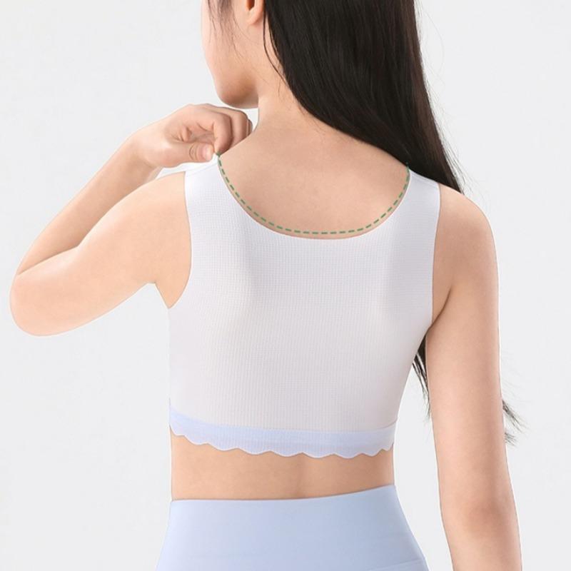 Sweet Soft Comfortable Racerback Training Vest for Growing School Girls Thin Lightweight Breathable Daily Developmental Undergarment
