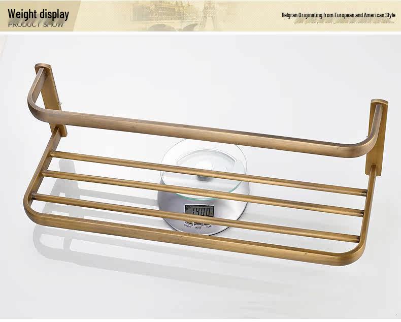 Antique European-Style Rose Gold Towel Rack for Bathroom Storage