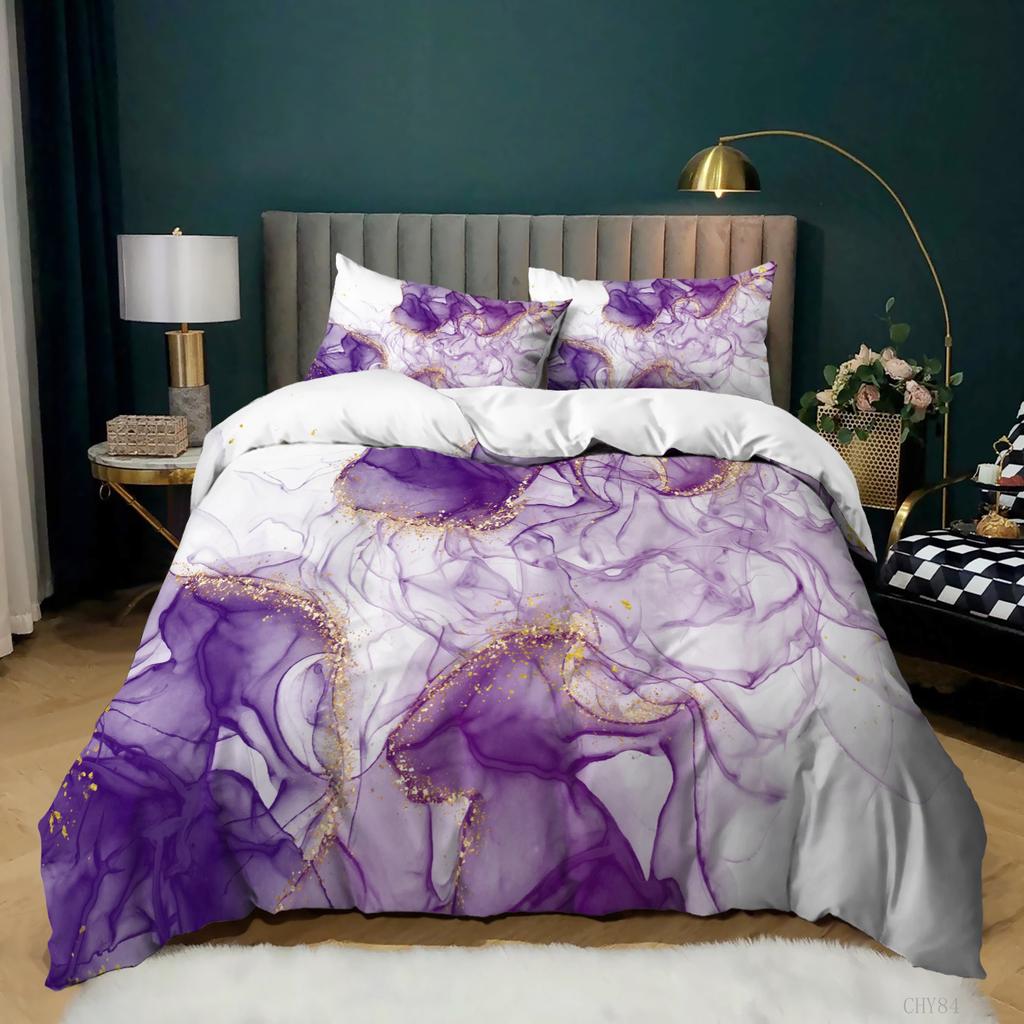 Home Textile Marble Texture Three-Piece Gradual Change Quilt Cover Digital Printing Bedding Batch