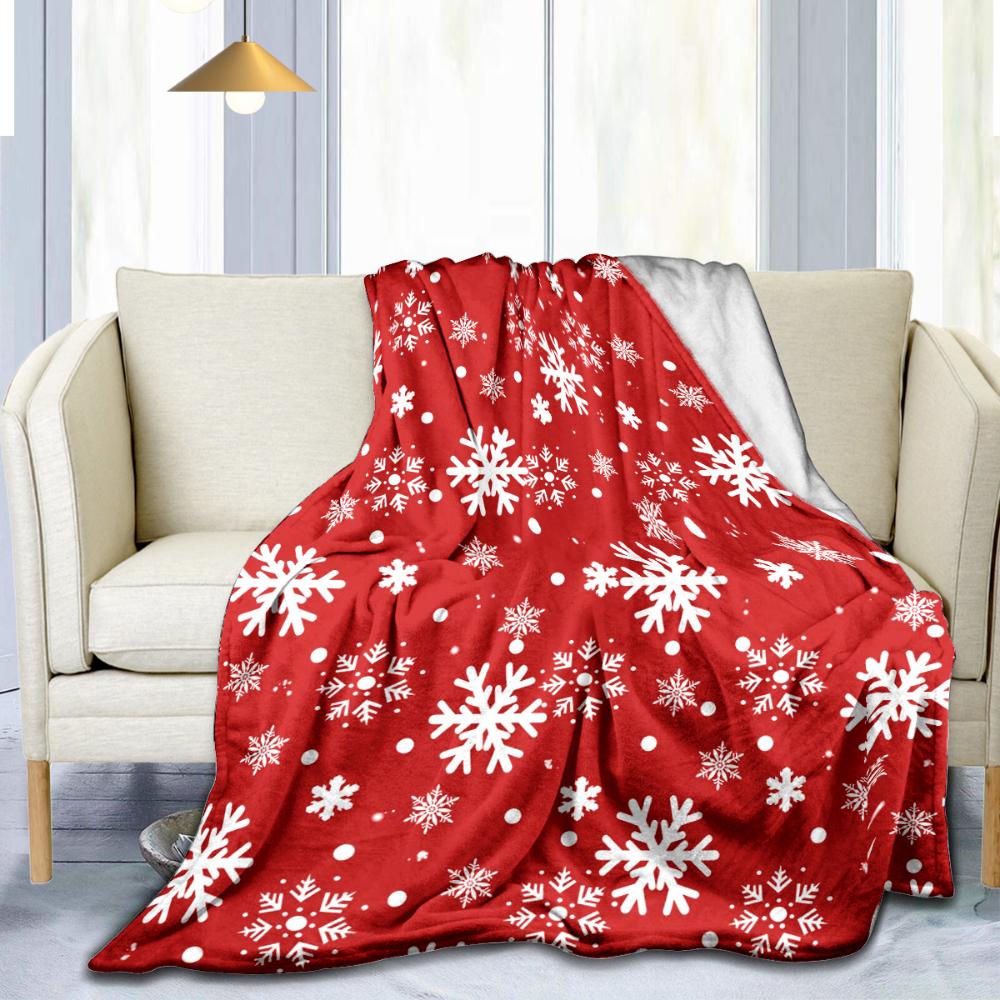 Christmas-Themed Reindeer Pattern Blanket Cover Winter Warmth Comfortable Nap Blanket Multifunctional Flannel Universal Blankets