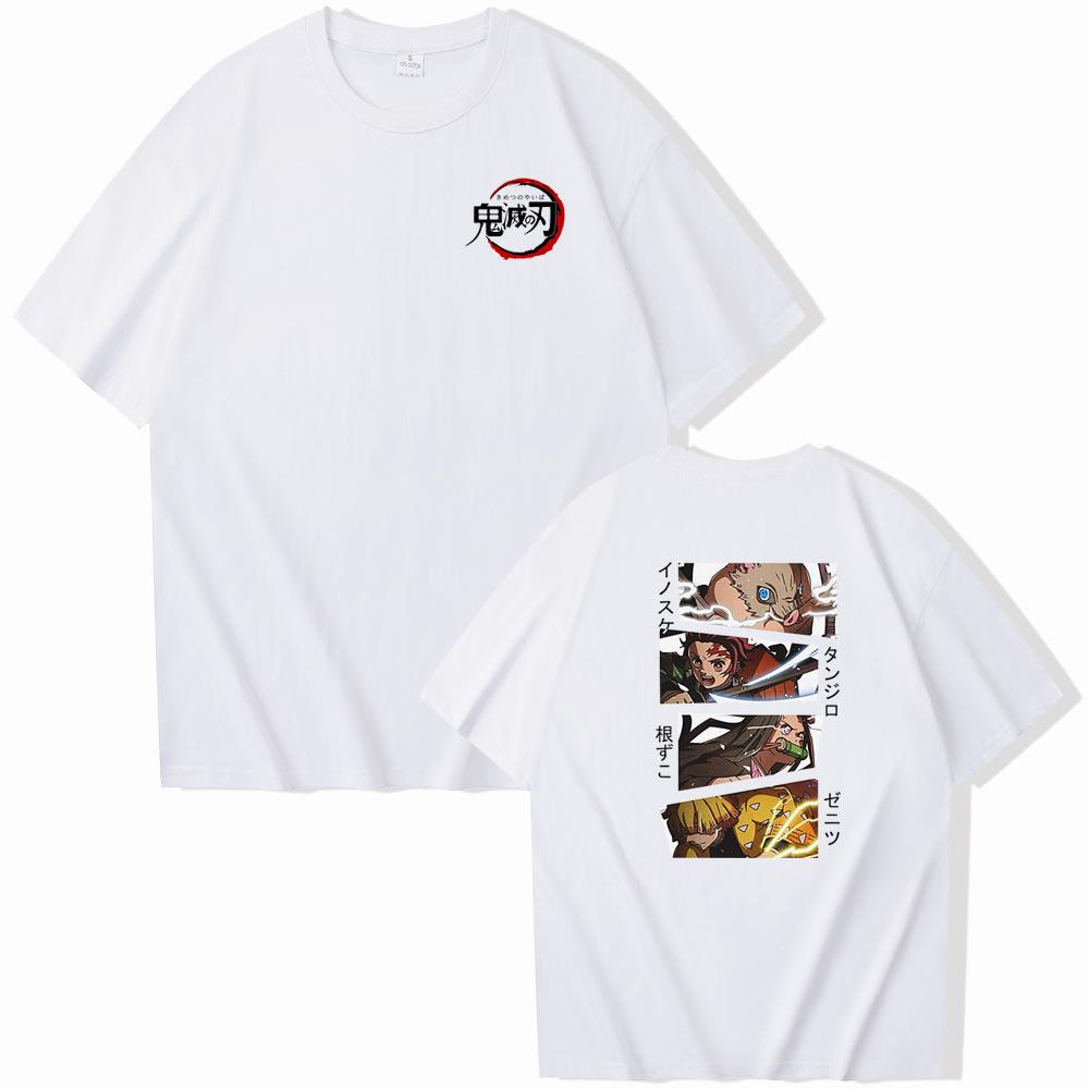 Demon Slayer Animation Derivatives Kamado Tanjirou Tshirt Printing Mens 2025 Summer Fashion Casual Oversized Streetwear
