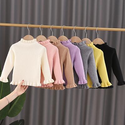 Kız Çocuk Örgü Kazaklar Kazaklar Volanlı Yaka Kazak Sıcak Balıkçı Yaka Astarlı Sonbahar Kış Çocuk Giyim Kız Çocuk Kazakları Butik Üstler