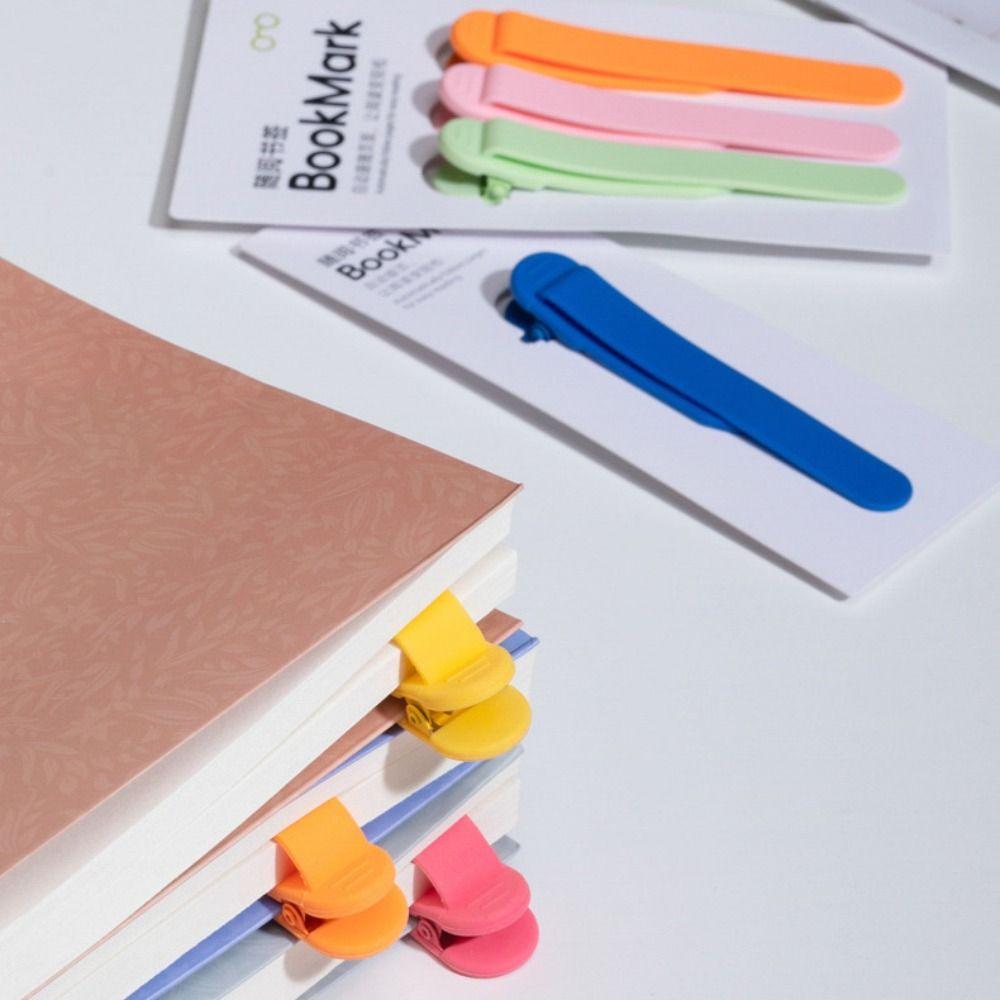 3/6pcs Practical Silicone Bookmark Simple Automatic Bookmark Book Spare Parts Book Lovers