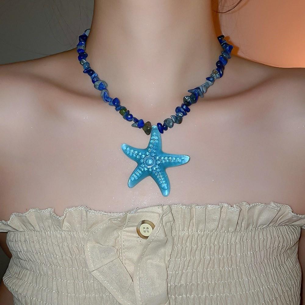 Y2K Accessories Starfish Clavicle Chain Pendant Beach Choker Fashion Starfish Necklace  Girls Gift