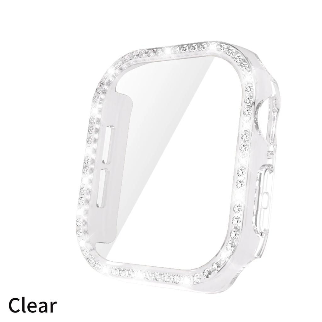 Bling Glass+Cover For Apple Watch 10 42mm 46mm Diamond Hard PC bumper+Screen Protector Case Iwatch Series 10 Accessories