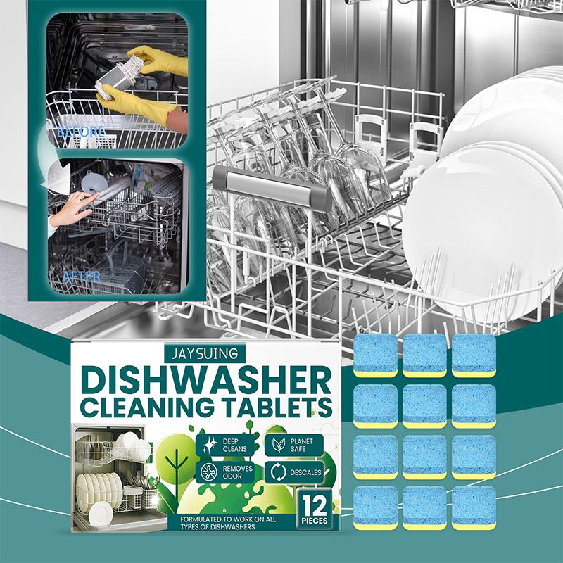 Dishwasher Cleaner And Deodorizer Tablets, 12Pack -Dishwasher Cleaning Tablets For Odor And Buildup Removal, Descaler