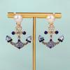Ocean Theme Earring with Rhinestone Female Hypo-allergenic Lightweight Ornaments Gifts for Mom Wife Girlfriend