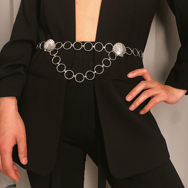 Dames Sexy Zilver Goud Meerlagig Retro Kwastjes Taille Riem Ketting Lichaams Sieraden
