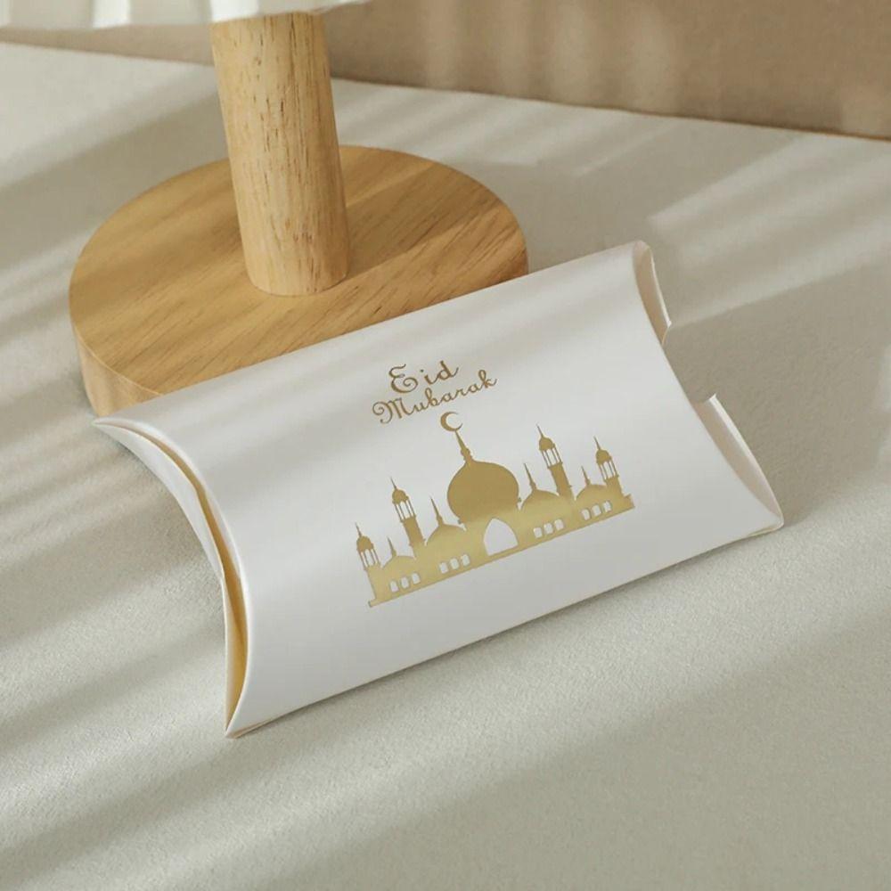 10 Peças Design de Lua Crescente Embalagem de Presentes de Ramadã Sacola de Doces Eid Mubarak Festa Muçulmana Islâmica