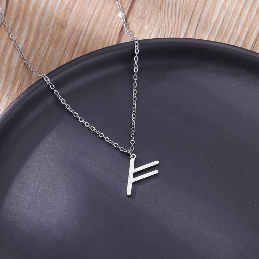 Viking Rune Layering Necklace for Women Stainless Steel Norse Runic Pendants Necklaces Feminine Delicate Minimalist Zircon Gift