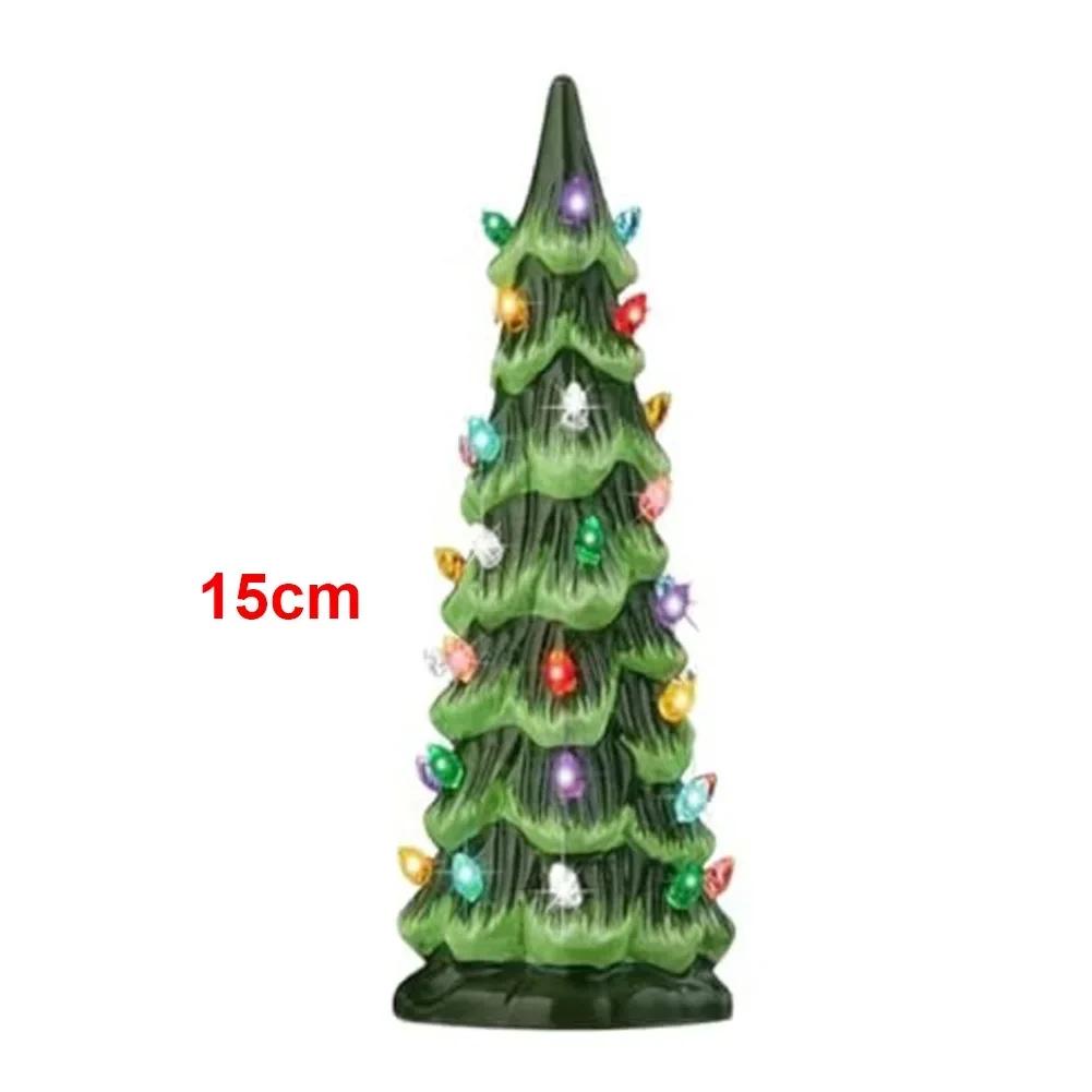 LED Christmas Lights Retro Christmas Trees Charming Holiday Accent Nostalgic Home Decor Compact Tabletop Size Decor For Mantels