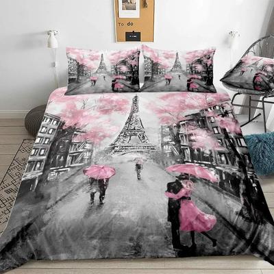 Eiffel Tower Down Comforter Set Bedding Set 3-piece Duvet Cover Set