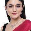 Collier contemporain clouté de diamants américains plaqué rhodium avec boucles d'oreilles, ensemble de bijoux pour filles et femmes