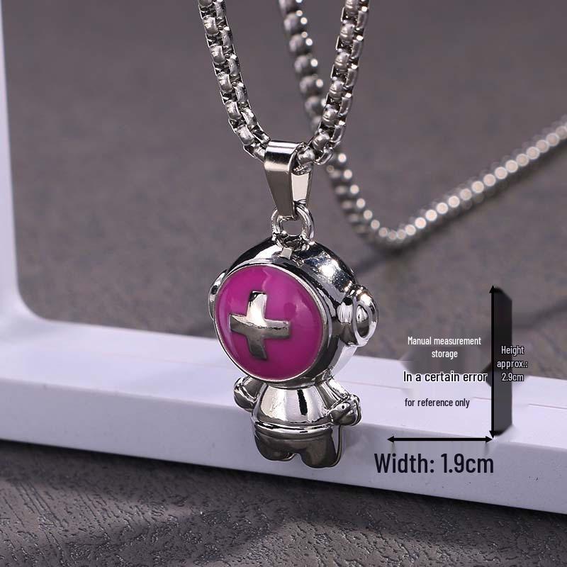 Astronaut Stainless Steel Necklace - Unisex Hip Hop Disco Chain