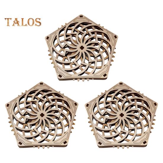 

3 шт. изысканных пятиугольных подставок, набор, термостойкие, гладкие края, без заусенцев, деревянные подставки ручной работы под стаканы 3pcs