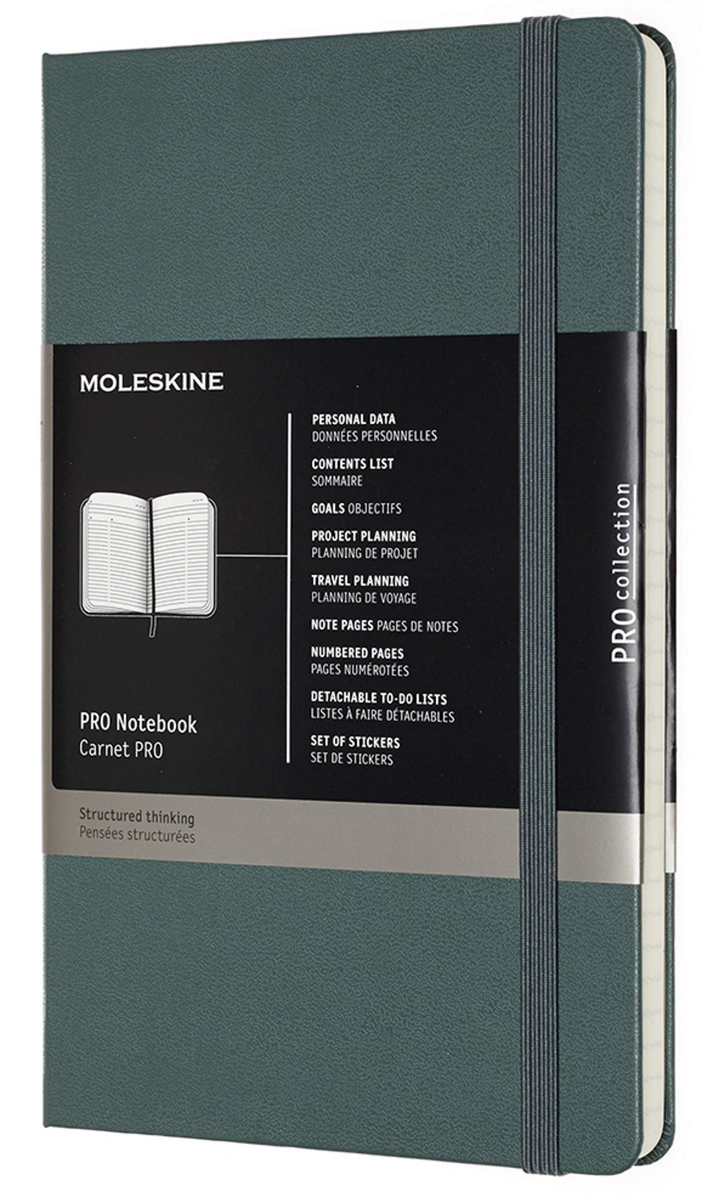 

Блокнот Moleskine PRO, Твердый переплет, Большой, Лесной зеленый, PROPFNTB3HK19