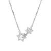 TARI MACOI Silver 925 Two-Star Star Necklace - Whitegold
