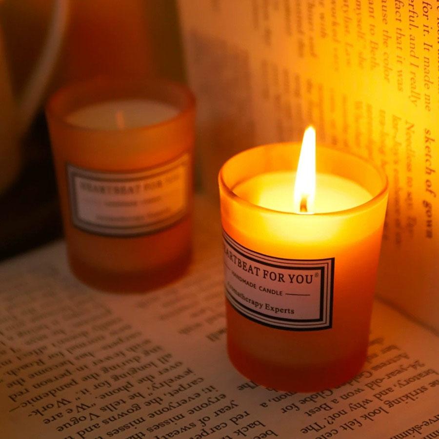 small round cup aroma candle in glass with gift box home fragrance essential oil scented candle home decor gifts