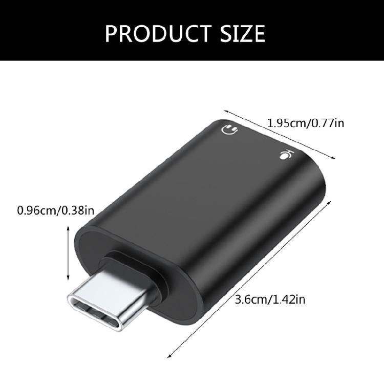 Double 3.5mm Headphone Adapter, USB C Double Headphone Splitter Type C To Auxiliary Female Port External Sound Card