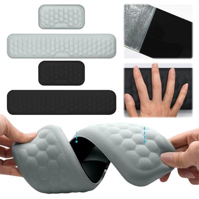 2 Stück L-förmiges Tastatur-Mauspad Memory-Schaum Ellenbogenkissen Ergonomisches Schreibtischkantenkissen Tastatur-Handgelenkauflage für Gaming Büro