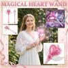3D Heart Fairy Wand Magic Stick with Wing Design for Costume Parties Birthday Events and Creative Play Activities