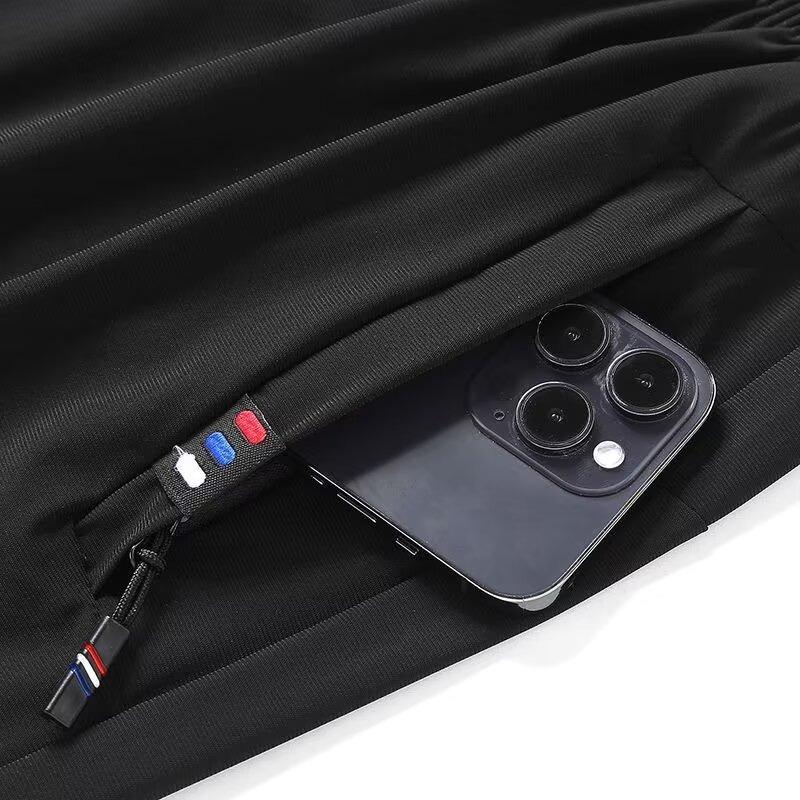 Ice Pants Men's Large Size Elastic Pocket Zipper Sports Casual Pants