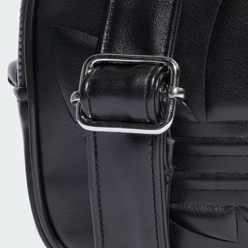 New Adidas Originals Polyurethane Artificial Leather Shoulder Bag Crossbody Bag Mini Women's Black IT7379