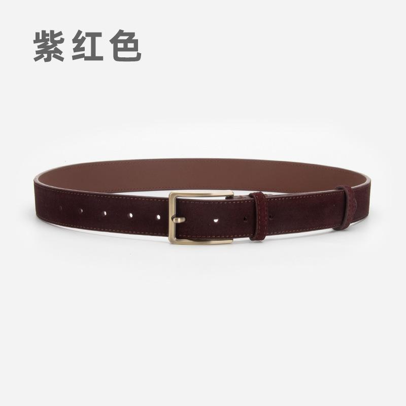 

Ремень из матового бархата для женщин, кожаный, простой, с пряжкой, для джинсов, декоративный, женский 105cm