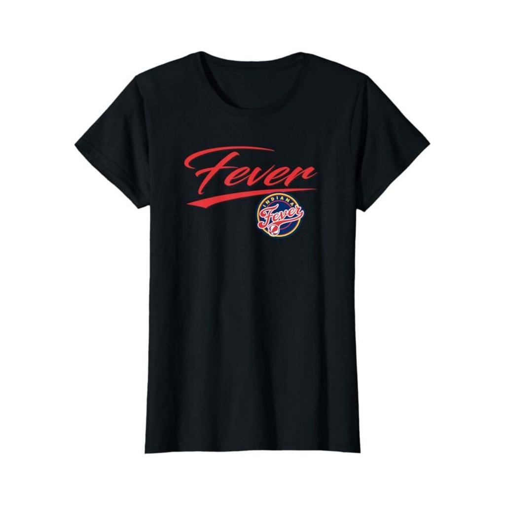 WNBA Indiana Fever Oficialmente Licenciado 2024 Camiseta de Algodón 100% para Mujer Cuello Redondo Alta Calidad Nueva Bonita Tendencia de Moda 01232