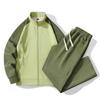 Leisure Sports Set Women's Two Piece Set Spring and Autumn Color Insertion Loose Breathable Splicing Stand Up Collar Coat Sports Running Set