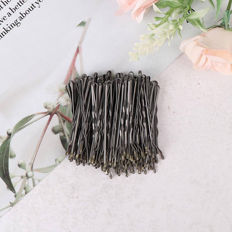 100Pcs Wedding Hair Clips Barrette Hairpins Black Side Wire Folder Styling Tools