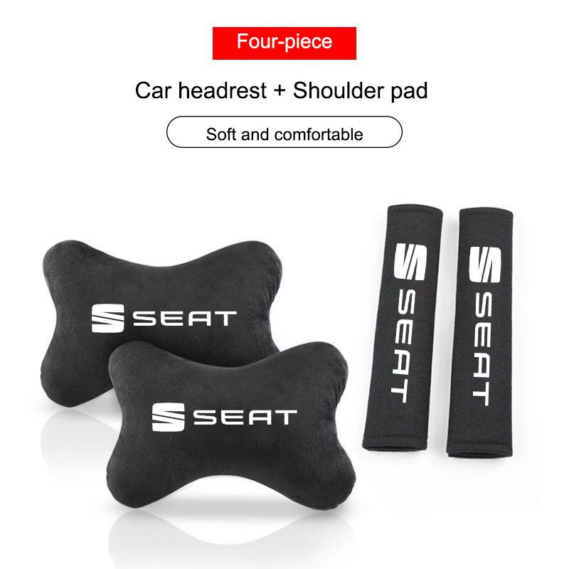 Ydsh2 Car Seat Belt Protection Shoulder Pads Headrest Neck Pillow For Seat Leon 5F Ibiza Tarraco Arona Ateca Alhambra Auto Accessories