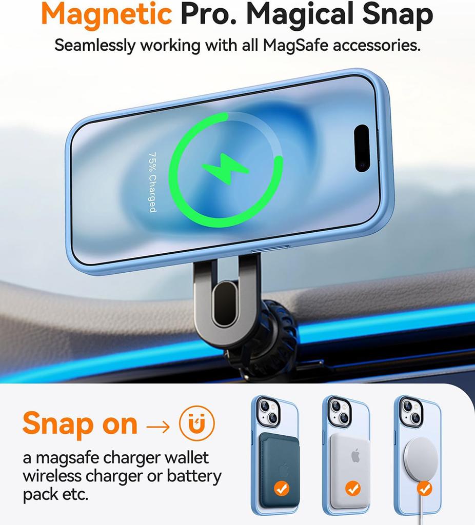 Strong Magnetic For Magsafe Armor Case For iPhone 16 15 14 13 12 11 Pro Max Plus Hybrid Shockproof Hard Cover Matte Soft Shell