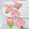 Peach Blossom Keychain: Cute Flower Pendant Backpack Accessory for Girlish Charm and Bestie Gifts