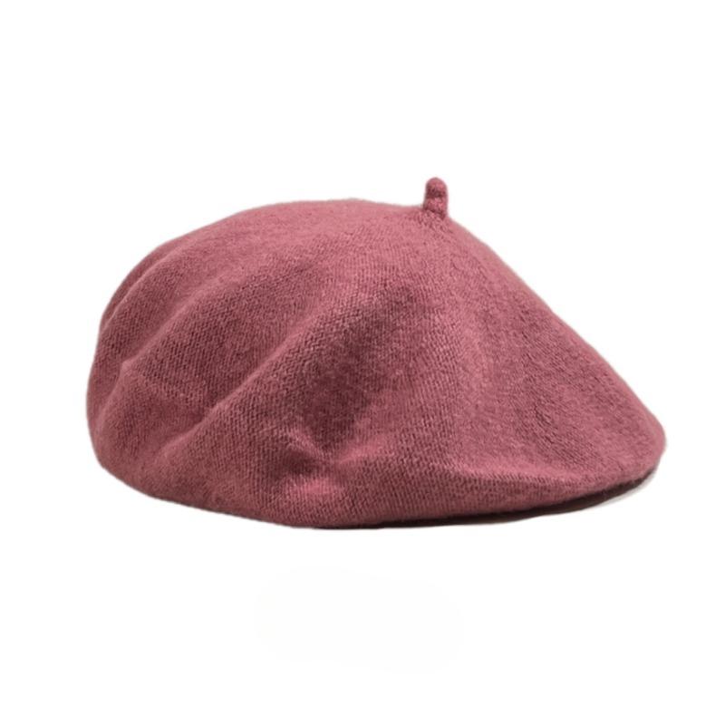 Vlnový baret Dámsky Jesenný Zimný Retro Všetko Zladiaci Klobúk Cukríkovo Farebný Maliarsky Osemuholníkový Púčikový Klobúk
